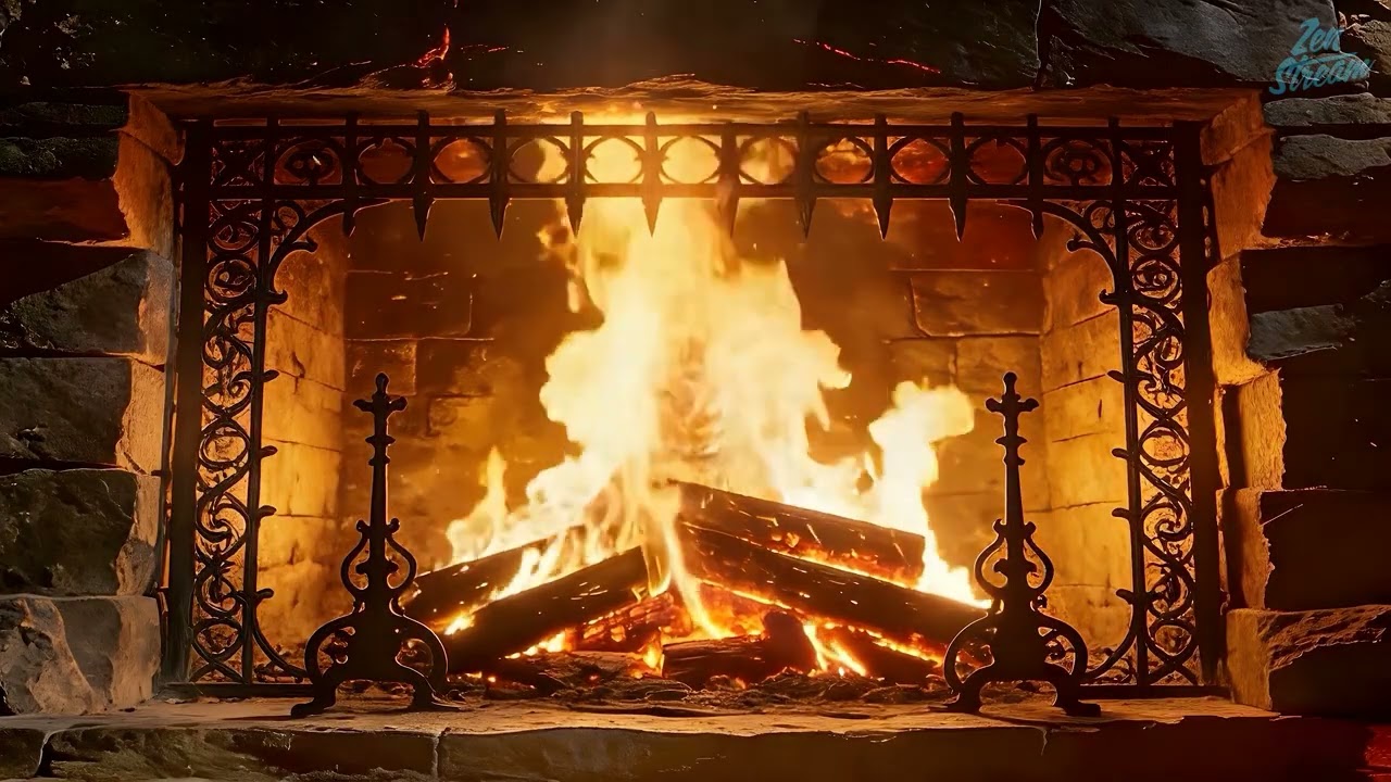 Cozy Old Fireplace Ambience | 2 Hours of Relaxing 2K HD Fire Sounds & Visuals
