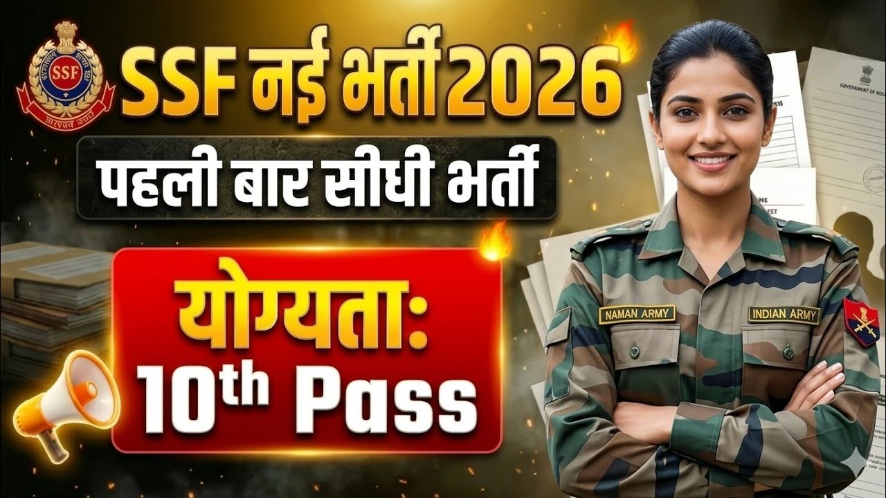 नई भर्ती🔥SSF New Recruitment 2026 Official Notification Out ! SSF Constable Tradesman Vacancy 