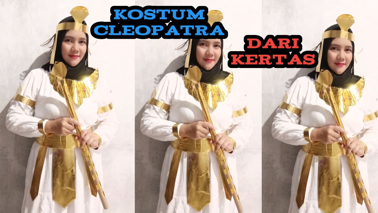 CARA MUDAH MEMBUAT KOSTUM CLEOPATRA  DARI KERTAS // KOSTUM KARNAVAL CLEOPATRA