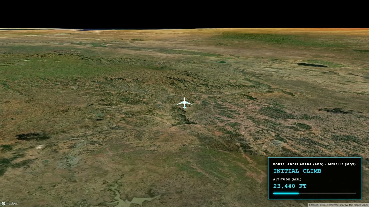 Ethiopia Airline Flight from Addis Ababa to Mekele ,Ethiopia