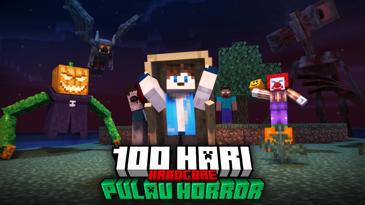 100 Hari Minecraft di Pulau Horror Mengerikan