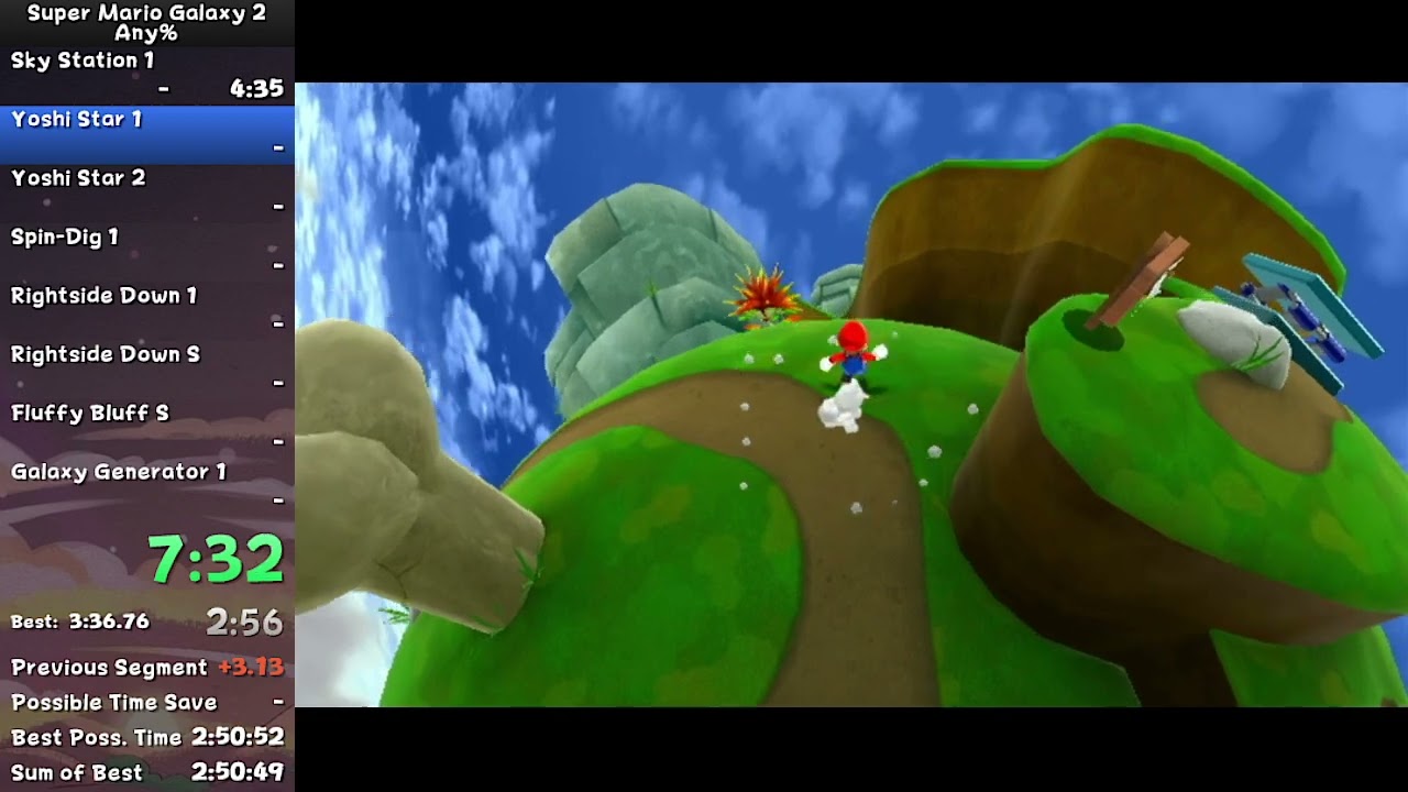 Super Mario Galaxy 2 Any% (1P, With Bank) in 2:54:45 (Former World Record)