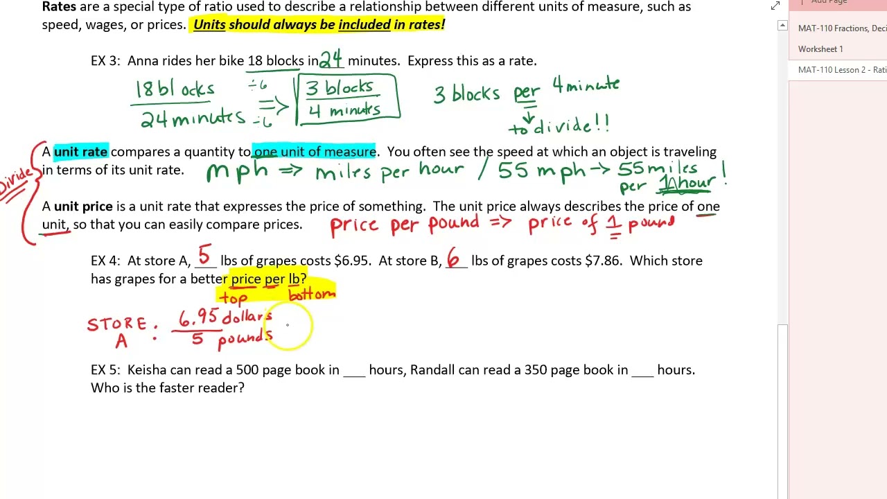 Lesson 2 Rates