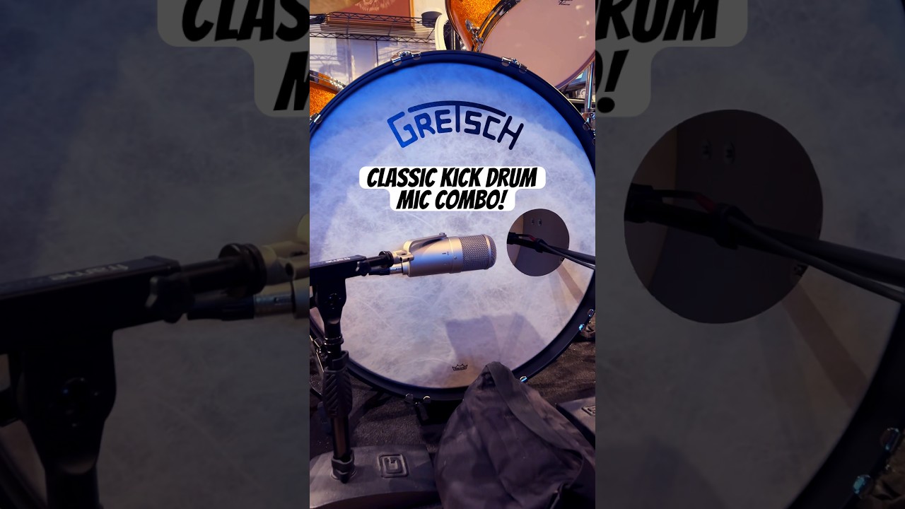 Try this classic kick drum mic combination: Dynamic mic inside, large diaphragm condenser outside 💥