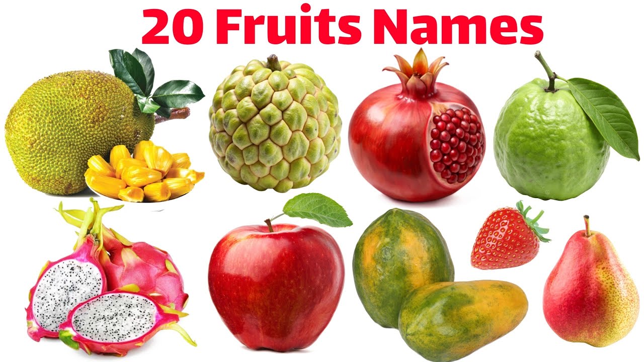 20 Tasty Fruits Names with Pictures | Learn English Fruits for Preschoolers & Babies