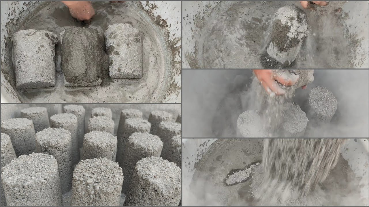 ASMR: super dusty smokey softy gritty stoney sand shapes crumble dry+water/help me to reach #3k