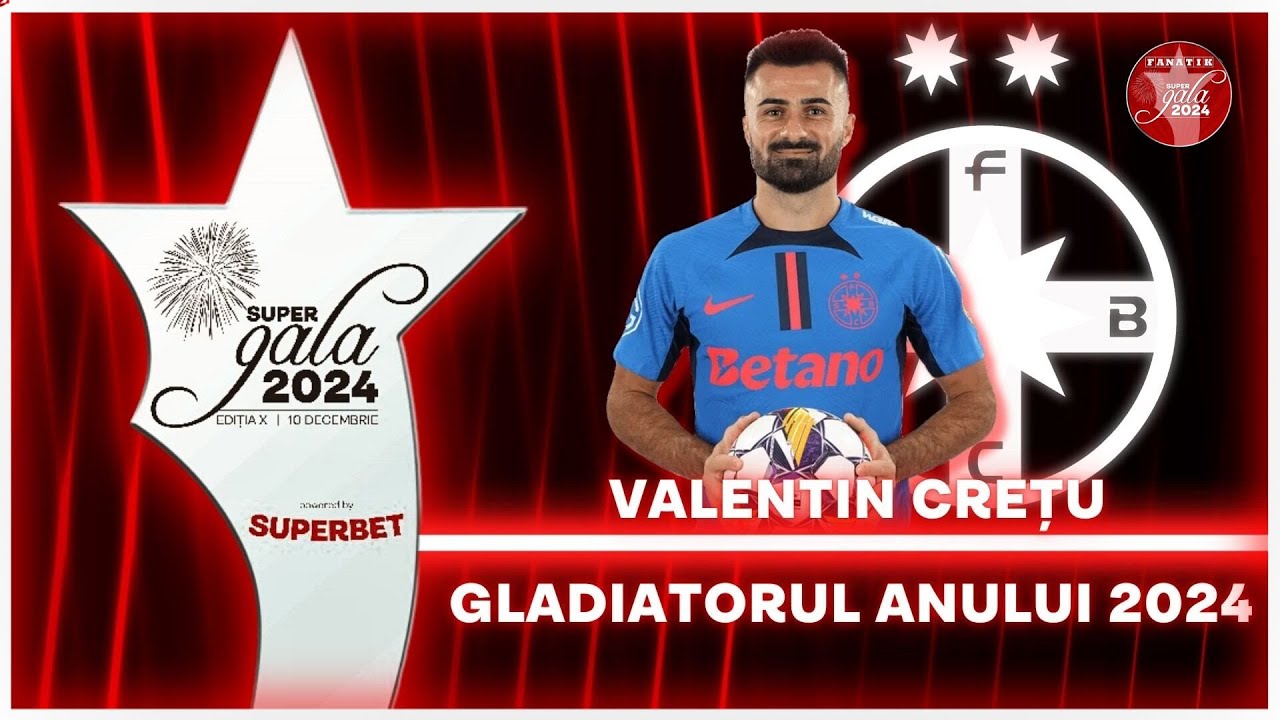 Valentin Cretu - GLADIATORUL ANULUI: „Multumesc domnului Gigi Becali!” | Super Gala Fanatik 2024