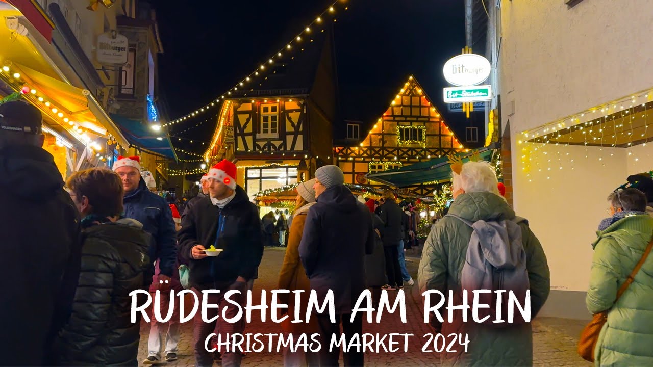 4K Rüdesheim am Rhein Christmas Market Walking Tour 2024 | Weihnachtsmarkts Germany
