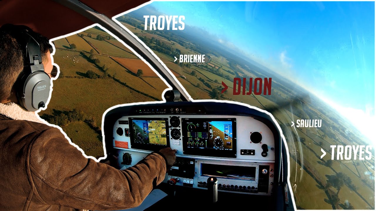 LÂCHER NAV SOLO PPL AVION – Troyes LFQB - Dijon LFGI – Oceanair TC160 EFIS Glass Cockpit + ATC
