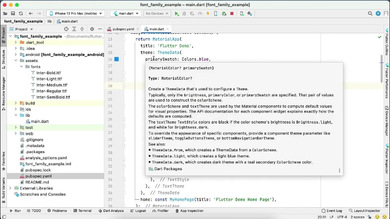 How to Use Custom Font Family In Flutter Project | Custom Font Family IOS Flutter Android App