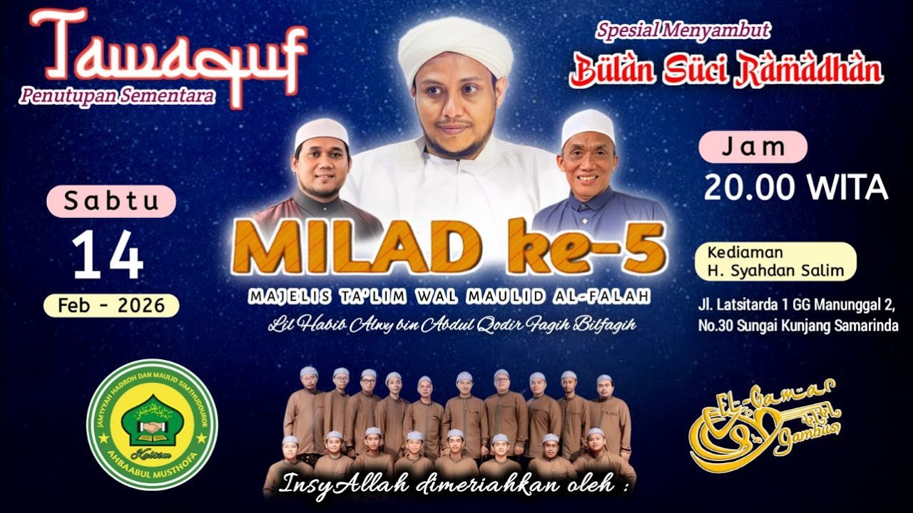 🔴TAWAQUF MAJELIS sekaligus MILAD ke-5 Tahun Majelis Ta'lim wal Maulid Al-Falah
