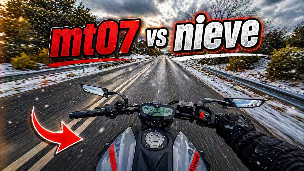 De Paseo con la MT07 por la NIEVE- ¡PASO MIEDO! 😧 