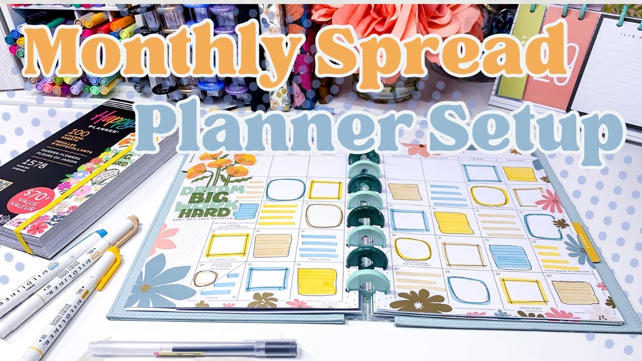 Setting Up My March 2024 Monthly Spread in My Classic Happy Planner