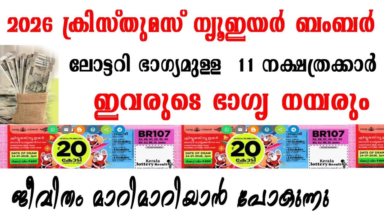 2026 ലെ ക്രിസ്തുമസ് ന്യൂ ഇയര്‍ ബംബര്‍ അടിക്കാന്‍ യോഗമുള്ള 11 നക്ഷത്രക്കാര്‍ നിങ്ങള്‍ ഇതിലുണ്ടോ ?