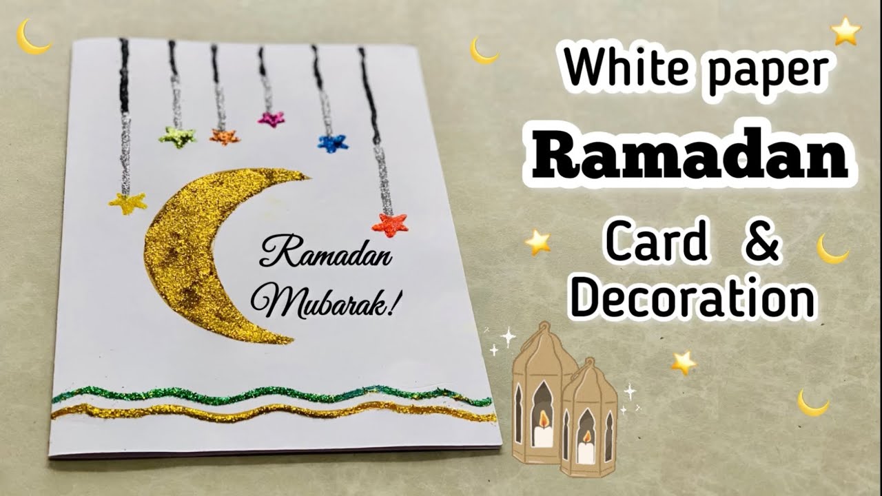 DIY White paper Ramadan Card & Decoration🌙⭐️/Easy #Ramadan & #Eid Craft😍#shorts #short #viral