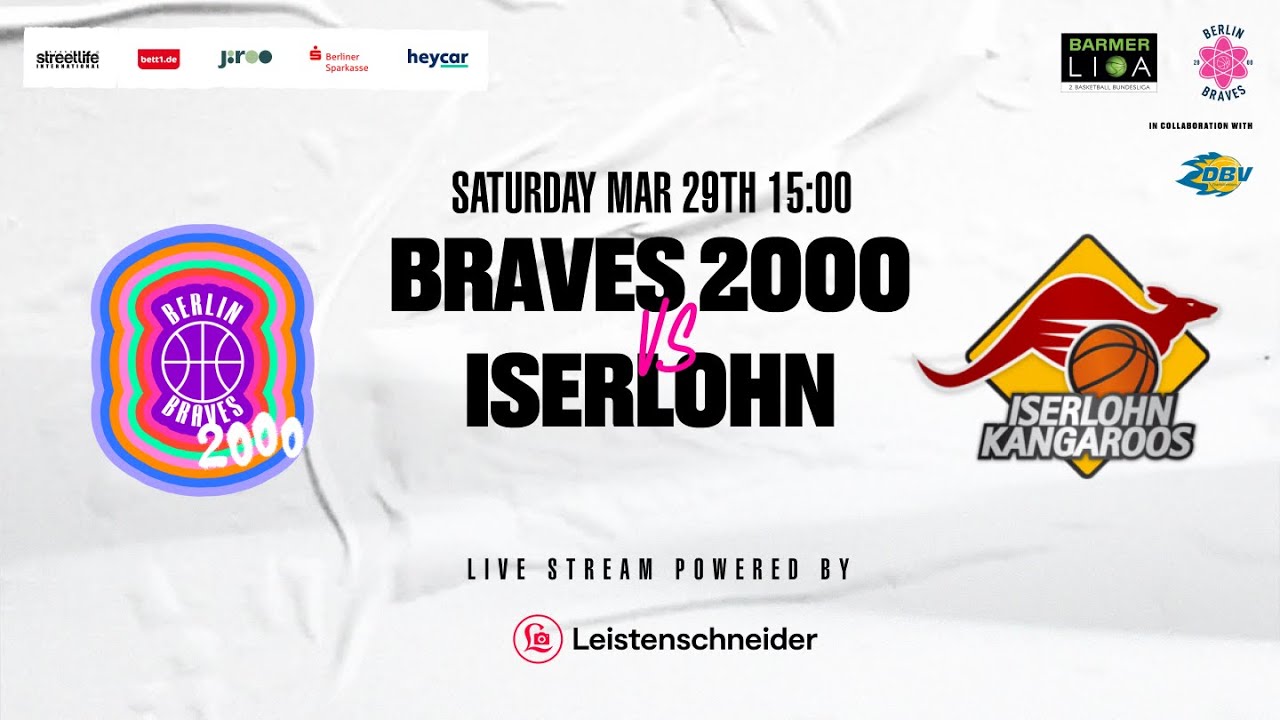Berlin Braves 2000 vs Iserlohn Kangaroos (G23) | BARMER 2. Basketball Bundesliga ProB Nord