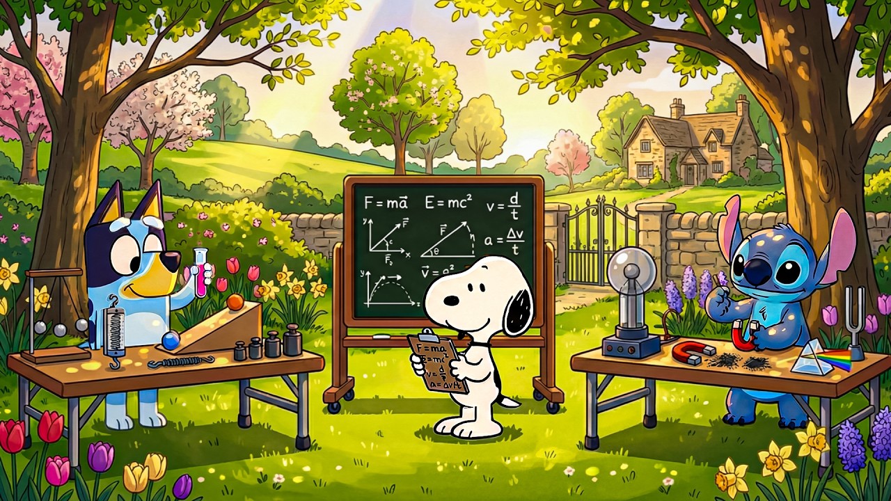 Stitch, Bluey & Snoopy Physics Classroom 📚 Chill Lofi Beats for Study and Relax | Study with Bluey