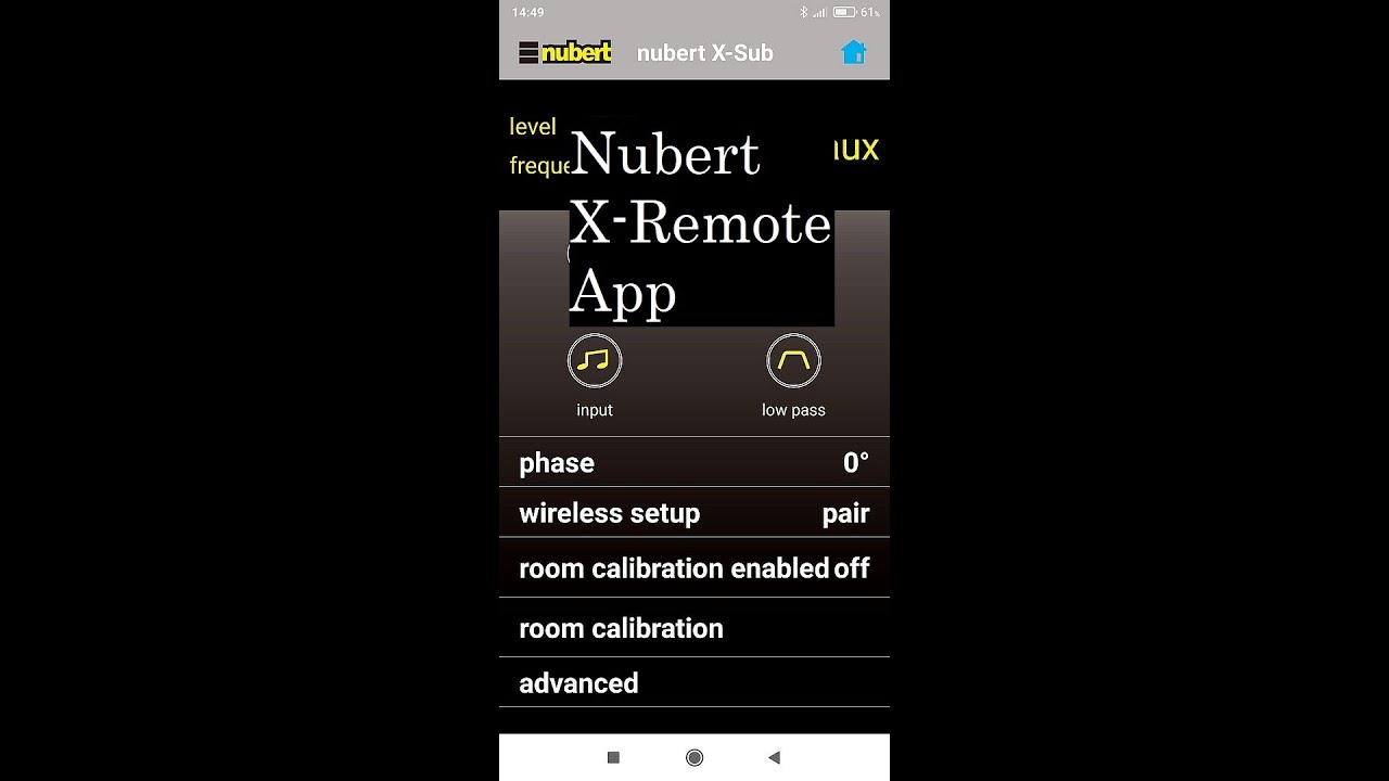 Nubert X-Remote App mit Einmessung nuSub XW-700, XW-900
