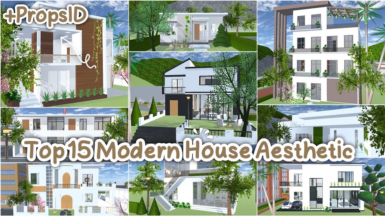 Top 15 Modern House Aesthetic + PropsID ✨🌸 : Sakura School Simulator