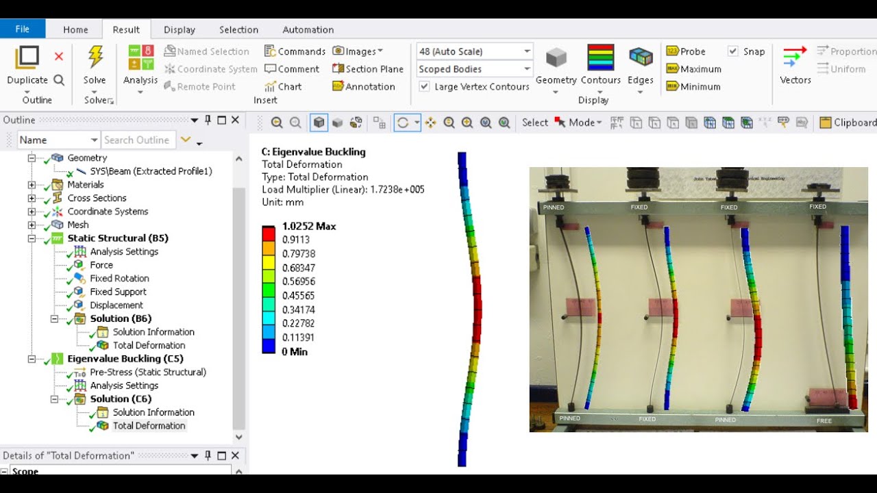 ANSYS 07 Análisis de pandeo en columnas (linear buckling) #ansys #ansysworkbench