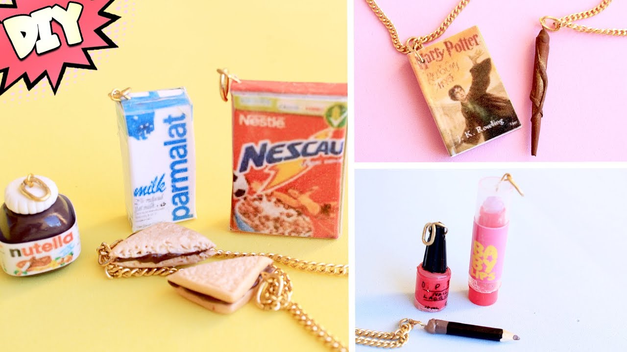 DIY COLAR DA AMIZADE: Harry Potter, Nutella, Makeup - Miniaturas