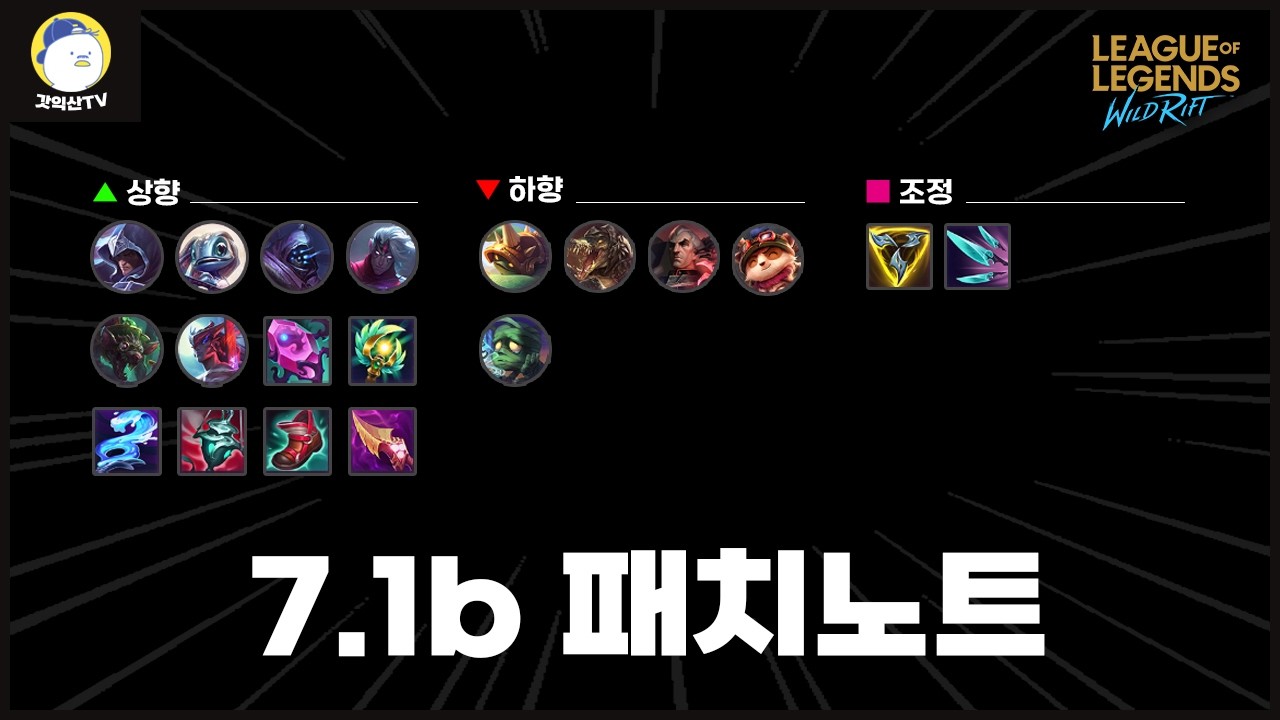 [와일드리프트] 7.1B 패치노트 - 잭스 2연속 버프, 레넥톤 2연속 너프, 나보리 리워크