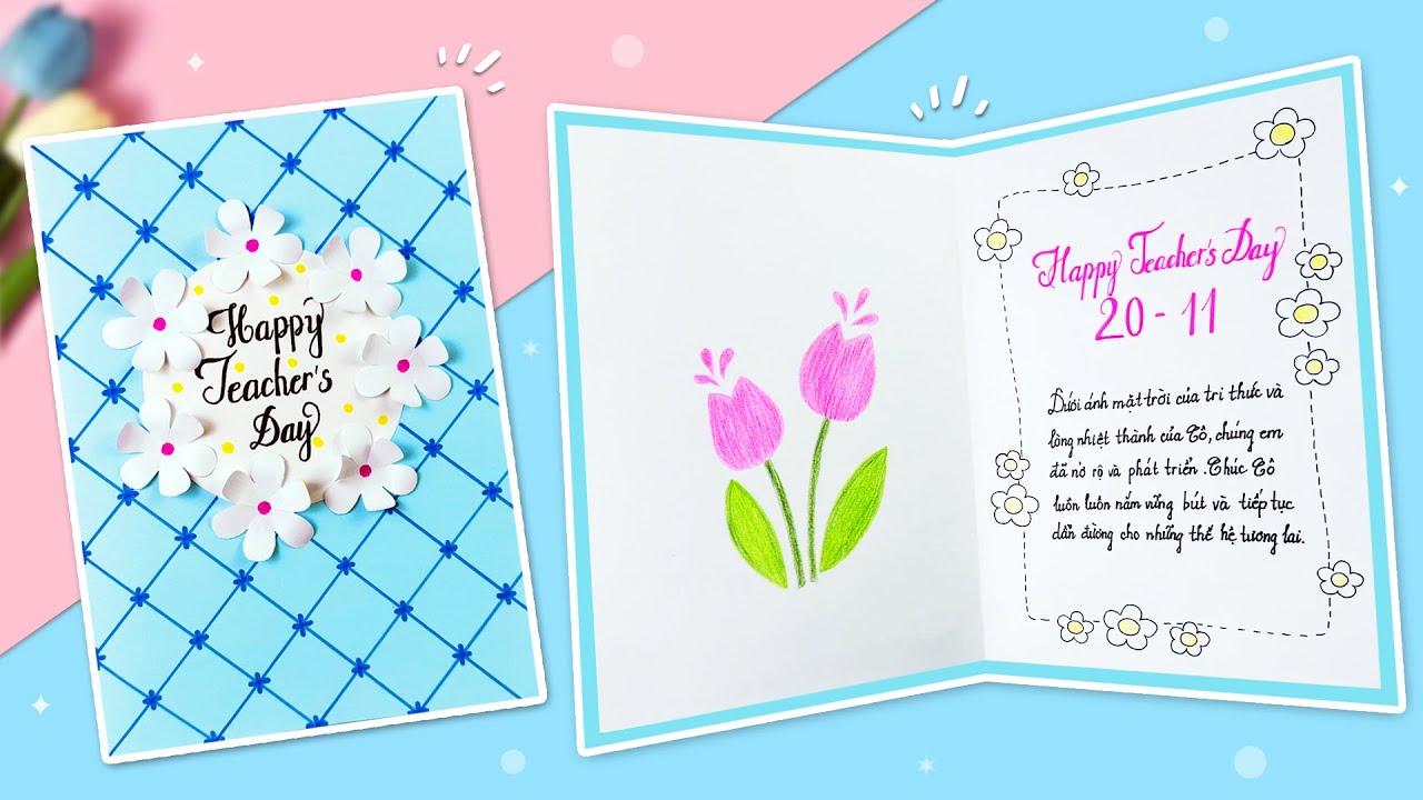 Tự Làm THIỆP 20/11 Tặng Thầy Cô Đơn Giản Cực Dễ ✂️| Easy DIY Teacher Card | MIA Art & Craft
