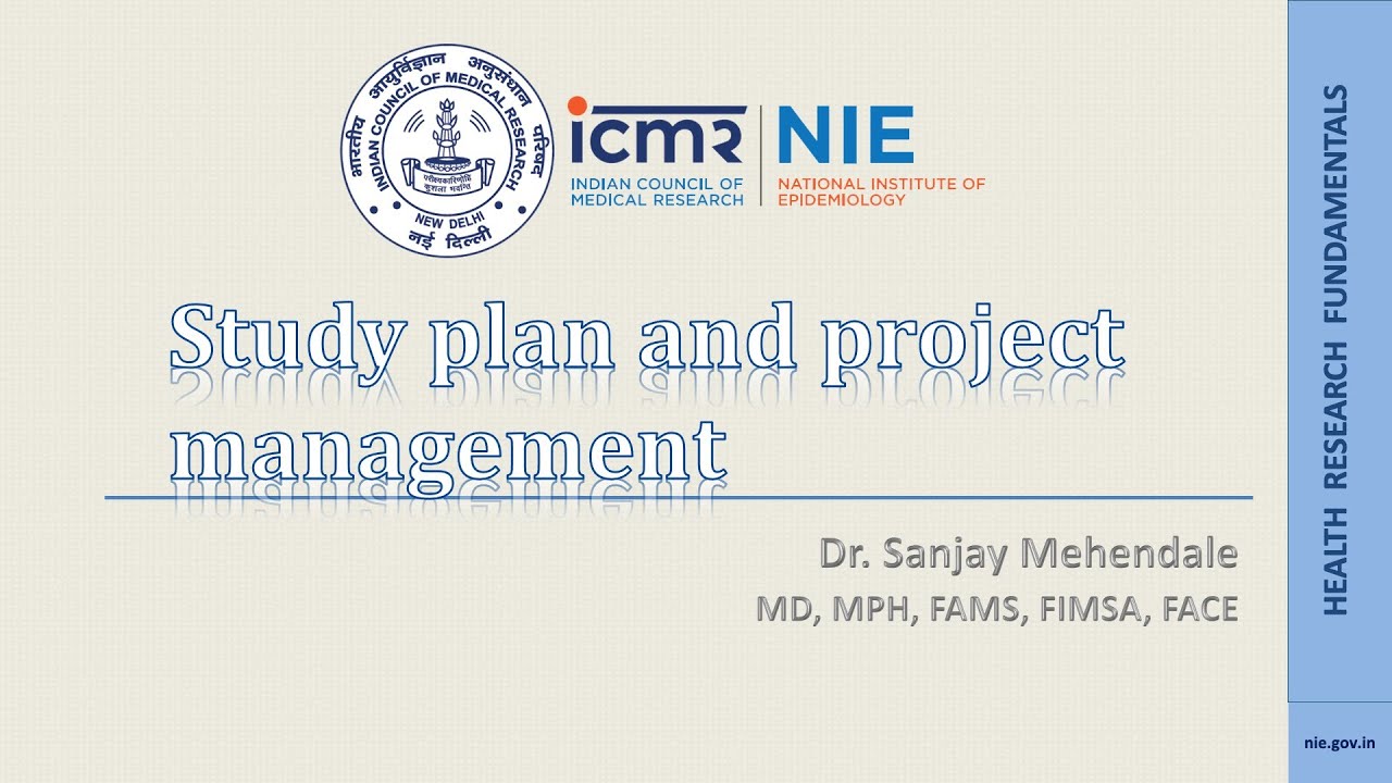 Study plan and project management