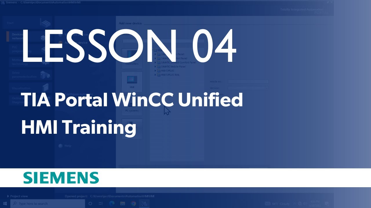 Lesson 04 - Basic Screen Navigation | Siemens HMI Training