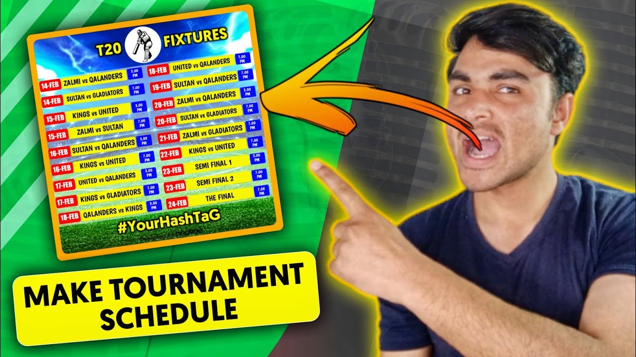 How to make cricket tournament schedule Graphics | create Cricket schedule and fixtures