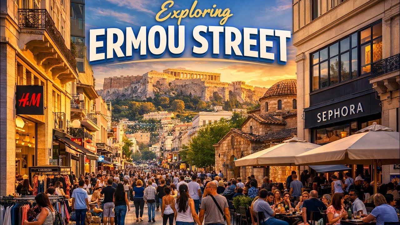Ermou a commercial place in Athen Greece