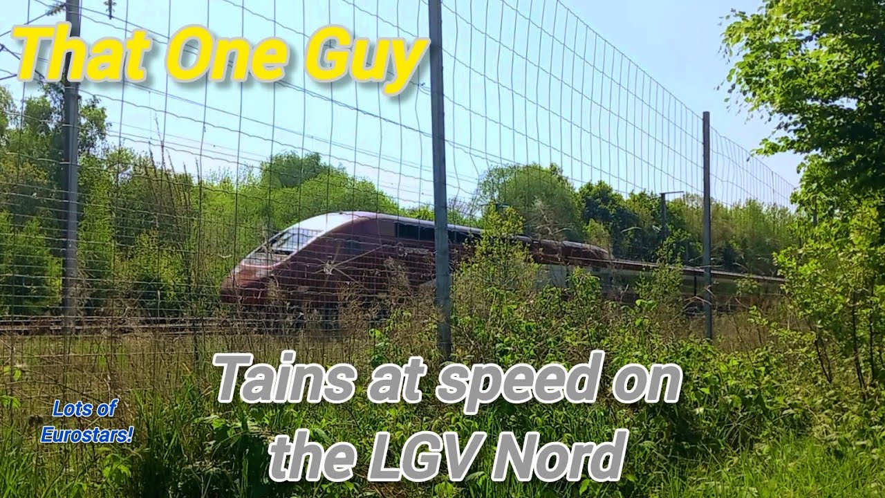 Trains at speed in the LGV Nord
