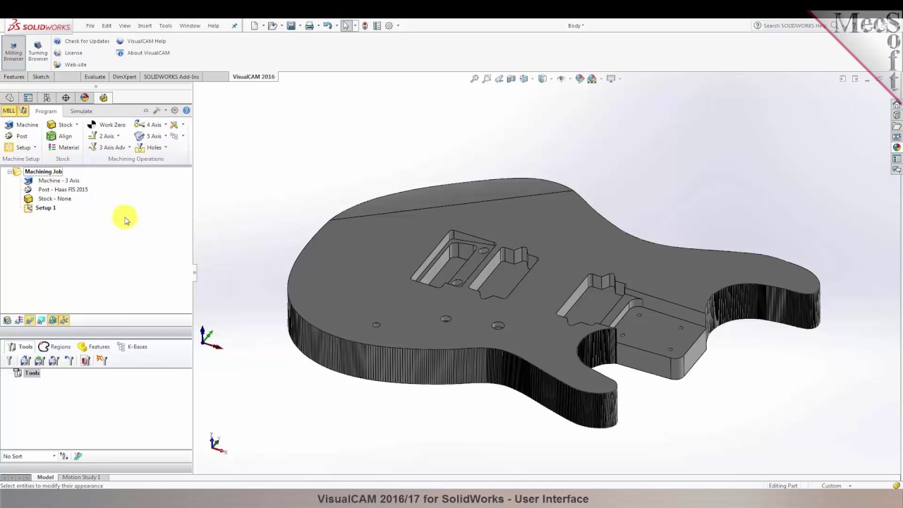 VisualCAM 2017 for SolidWorks User Interface