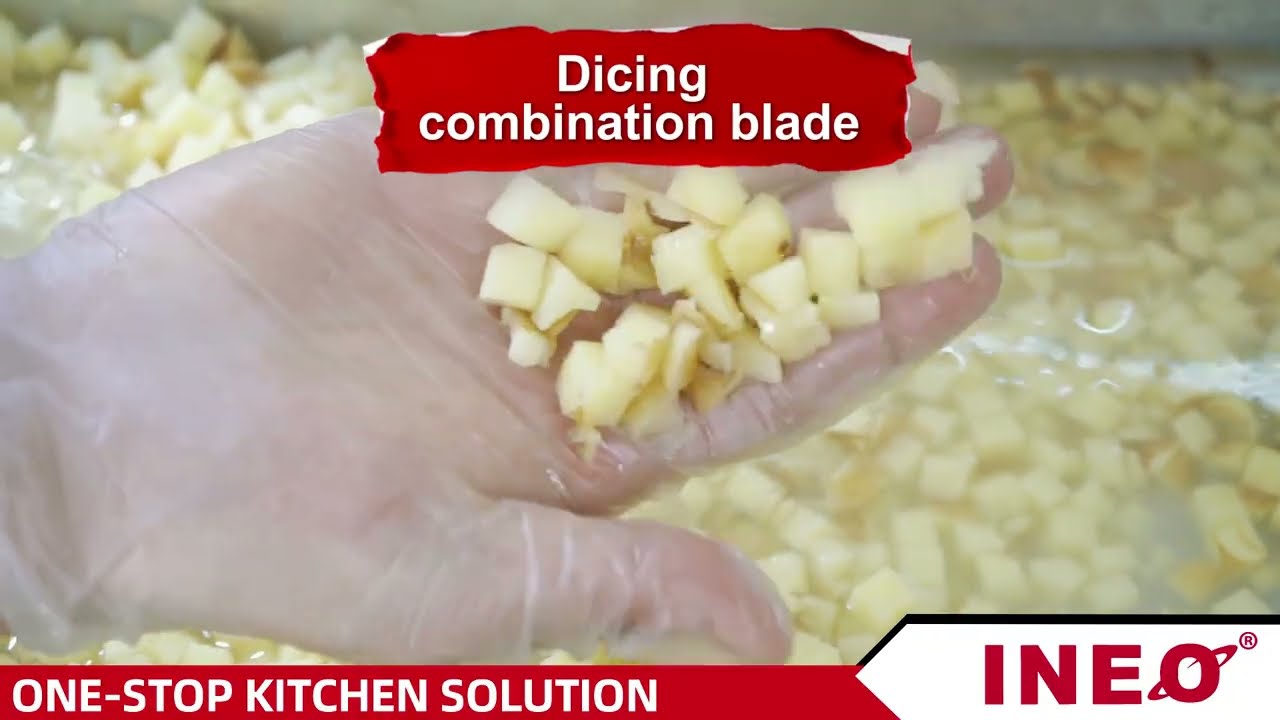 Inside a Commercial Vegetable Cutter with High Precision Dicing Blade System.