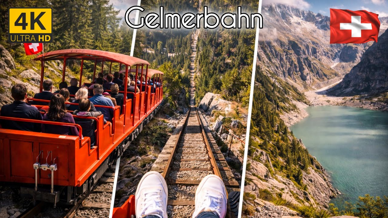 🇨🇭 Switzerland’s Steepest Funicular | Gelmerbahn & Alpine Lake Walk