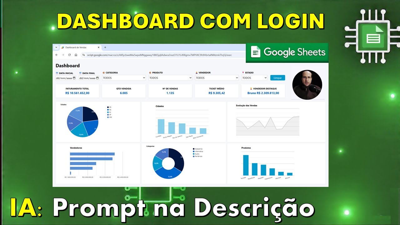 Dashboard Google Sheets com Login | Completo com Apenas 1 Prompt de IA