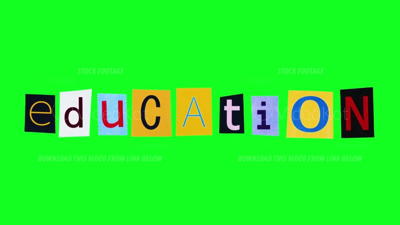 Education word in form of funny cartoon style collage made from magazine cut letters