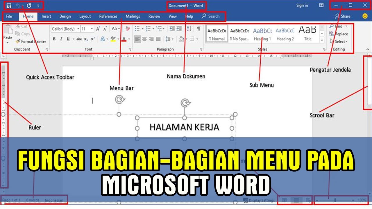 Penjelasan Lengkap Fungsi dari Menu Microsoft Word | Tutorial Word