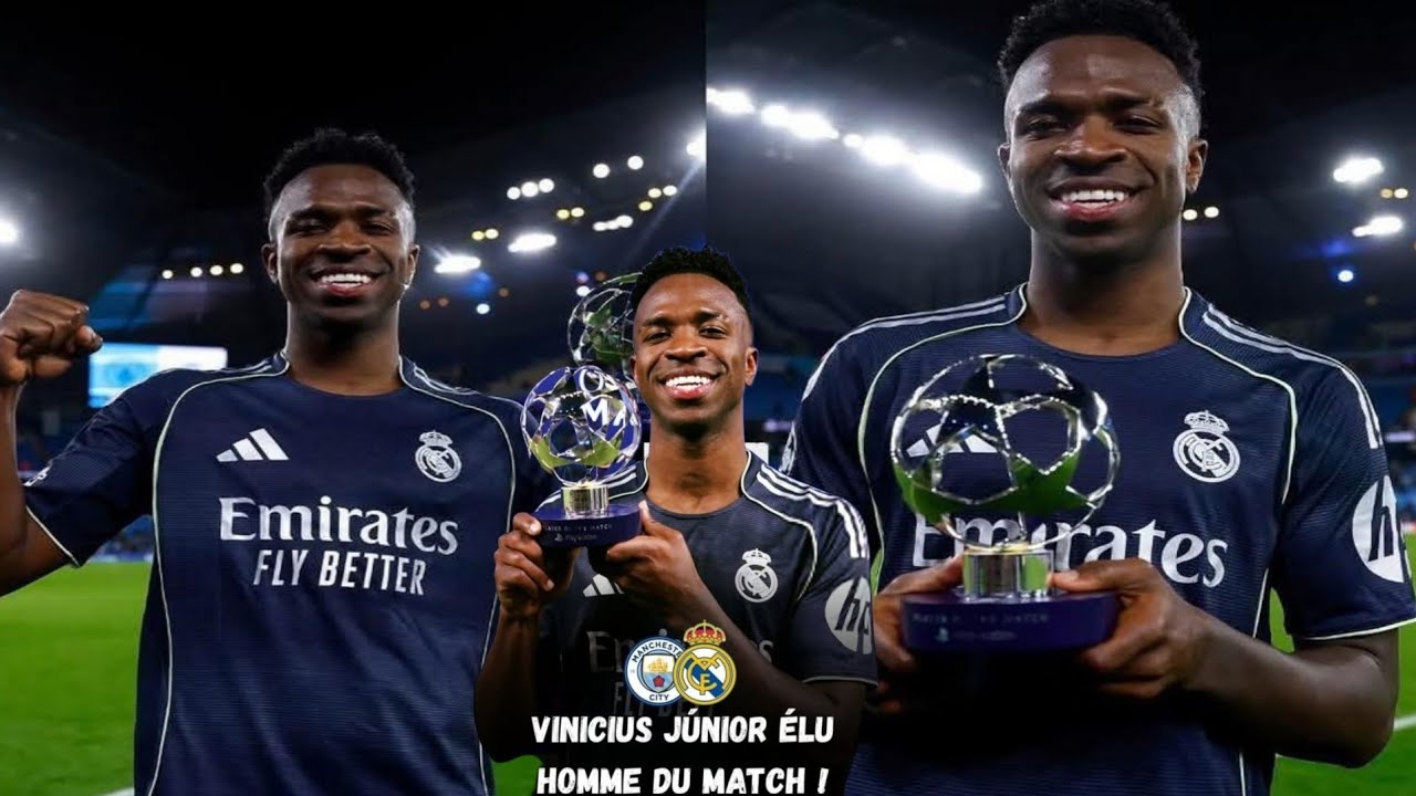 Man.city 1-real madrid yon double de vinicius jr e fini MVP match klike poun pale boul?