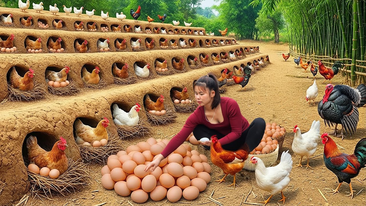 Harvesting Many Chickens, Coconut Worms - Make Fried Chicken Go To Sell #tiểucadailylife