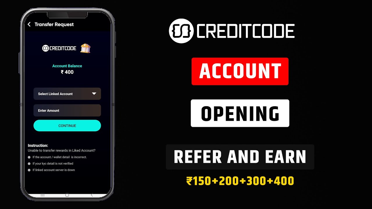Credit Code | Credit code account opening | refer and earn app | new earning App | Online Earning