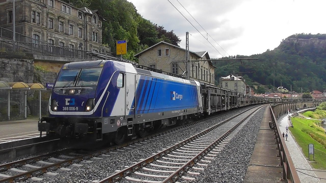 Züge im Elbtal[Bei Königstein] mit BR146 BR193 BR388 BR186 BR189