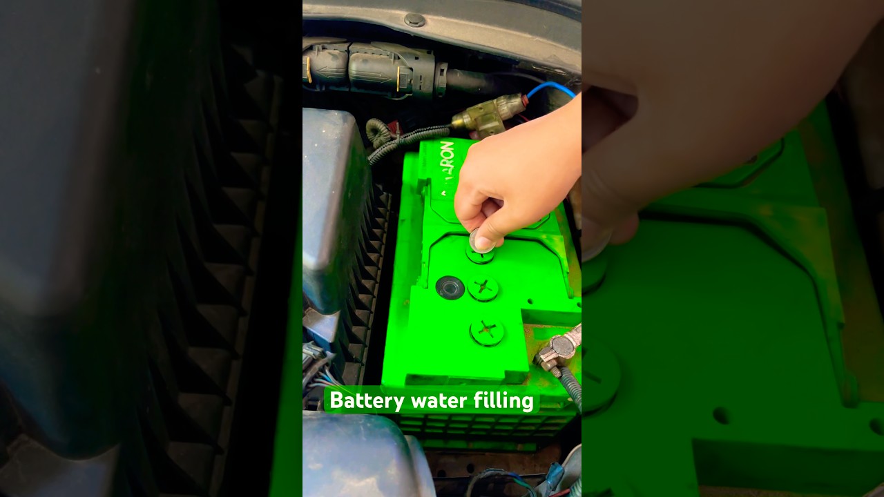 Car battery water level check and refill