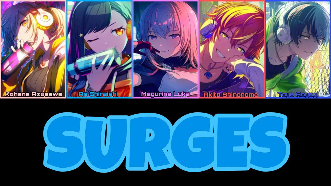 [GAME VER/FULL VER]Project Sekai Surges Color Coded Lyrics Rom/Eng 