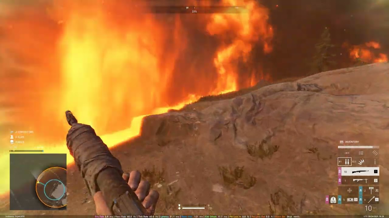 Before he claims I use fire glitch / WH. U can clearly see him through fire on the roof.