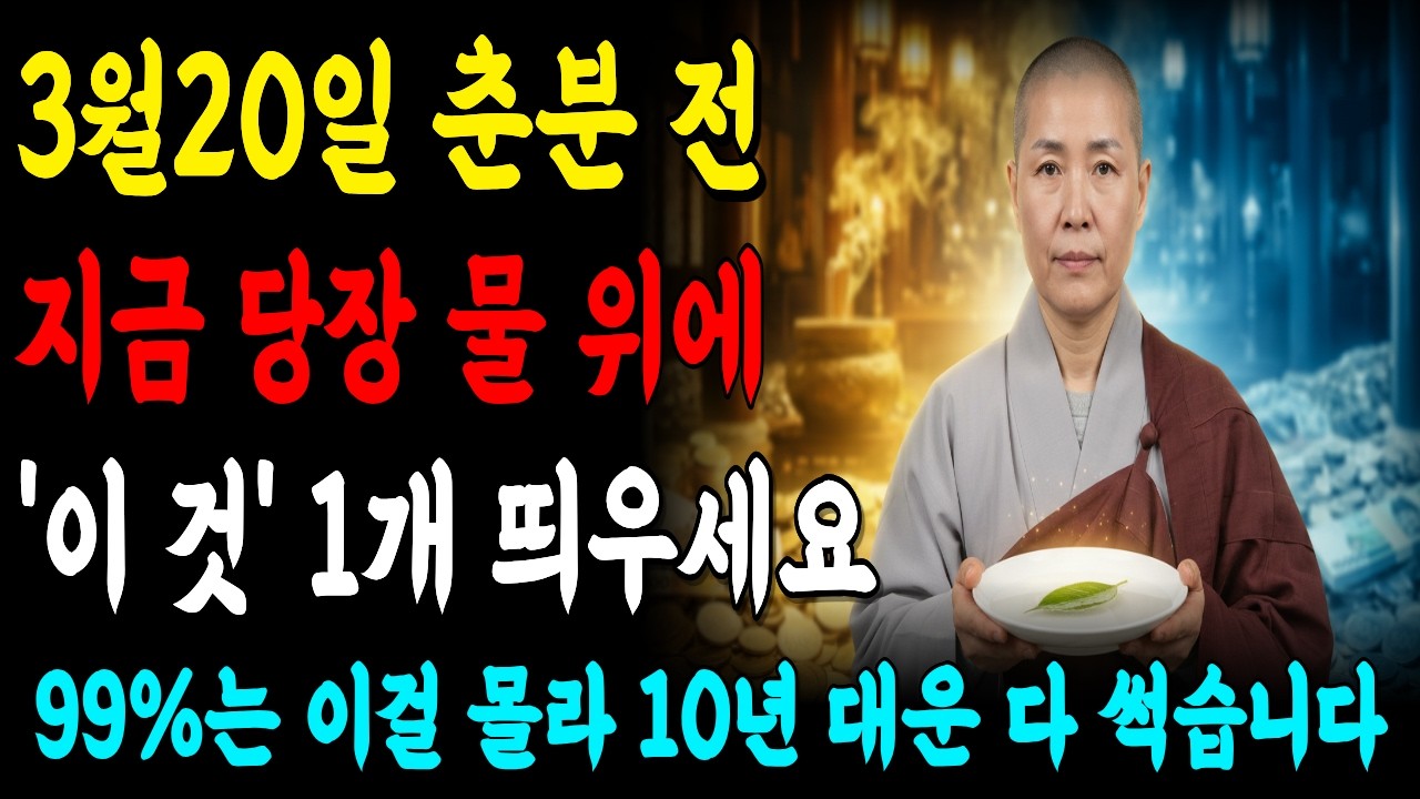 3월 20일 춘분 전, 무턱대고 '화분' 사지 마세요! '이 잎사귀' 한 장이면 10년 묵은 가난 귀신이 싹 사라집니다 | 봄맞이 풍수 (관세음보살 가피)