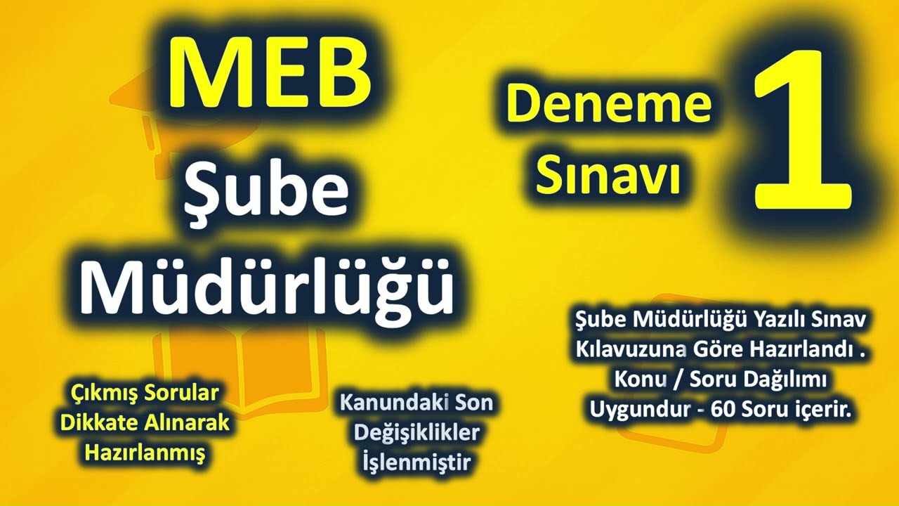 MEB Şube Müdürlüğü Sınavı Deneme - 1 | Güncel 60 Soru #şubemüdürlüğü #meb #mebgys