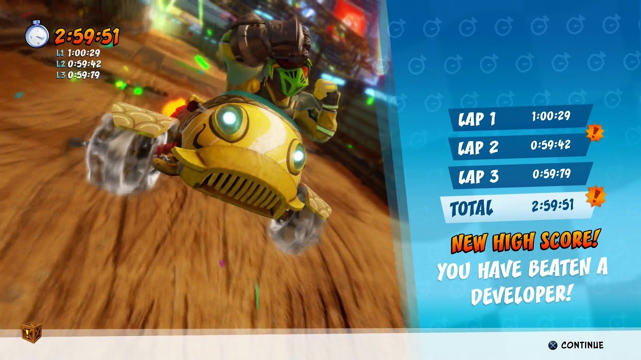 CTR Nitro Fueled - Developer Time Trial #12: Tiny Arena (2:59:51)