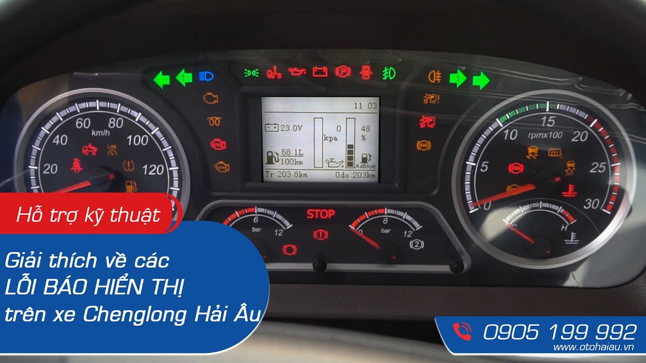 Chenglong Hải Âu - Giải thích về các lỗi báo hiển thị trên xe Chenglong - Hotline 0905 199 992