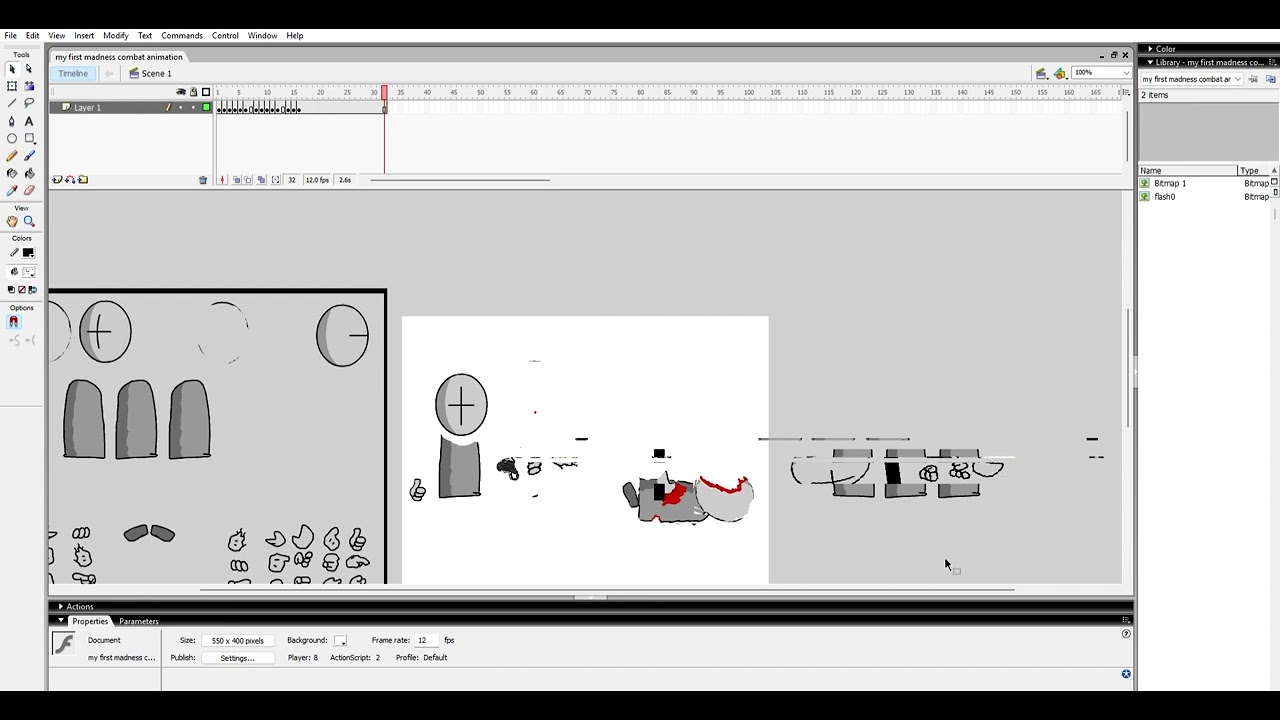 visiting my old macromedia flash madness combat animation (it got corrupted at the end)